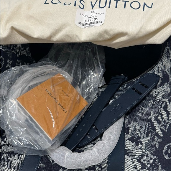 Louis Vuitton Virgil Abloh Blue Monogram Tapestry Canvas Keepall Bandoulière 50 - Picture 11 of 11